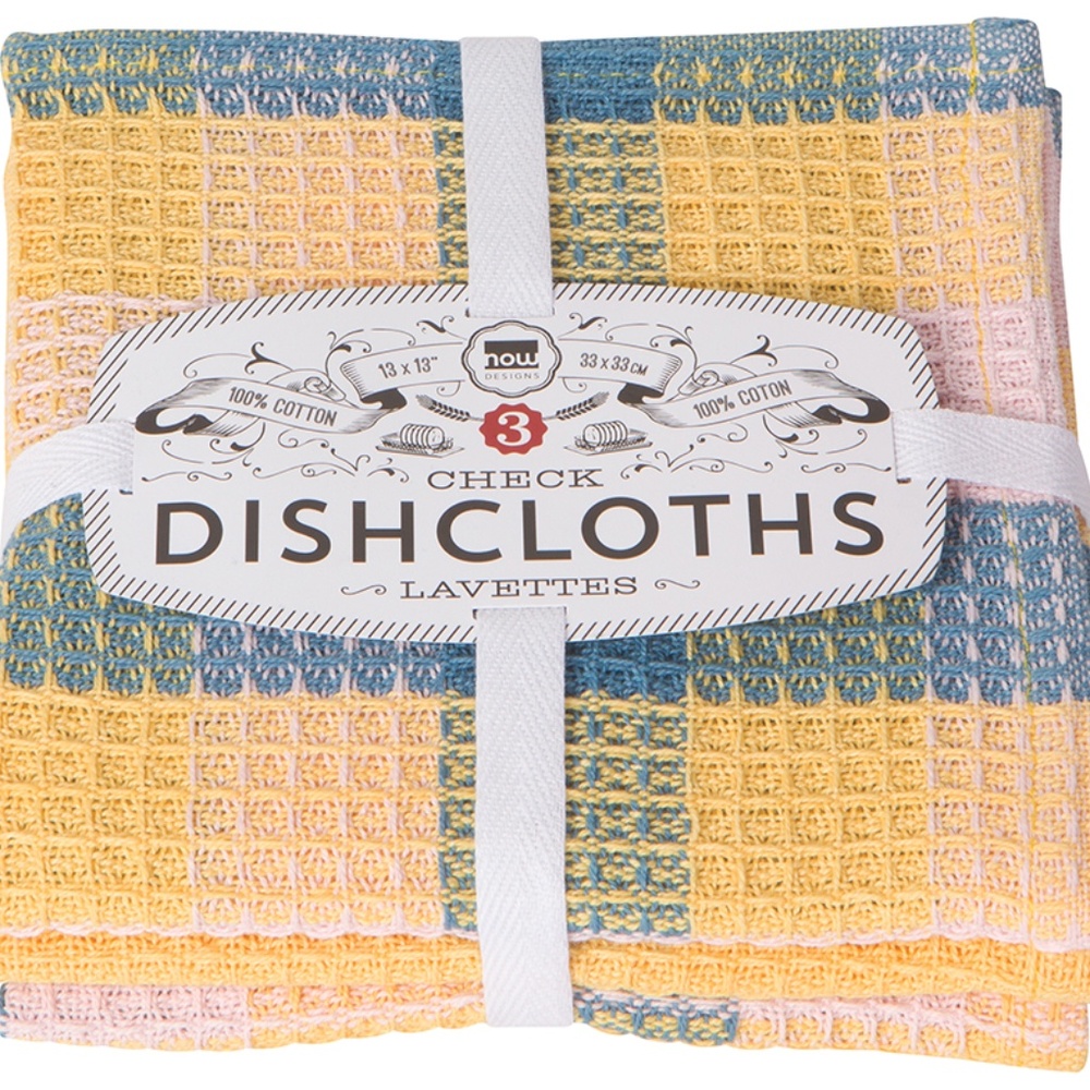 Dishcloths Set of 3 Provincial Blue Check-it NWT
